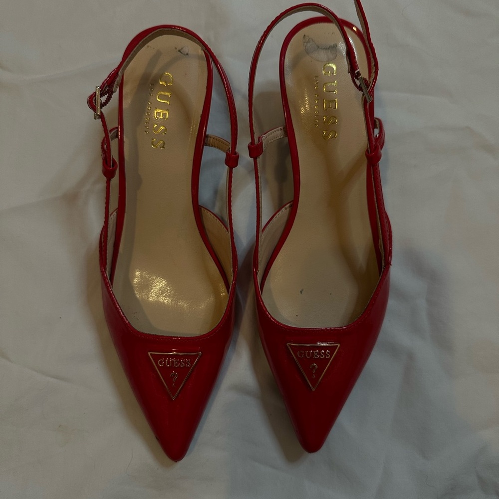 Guess Red Patent Leather Heels